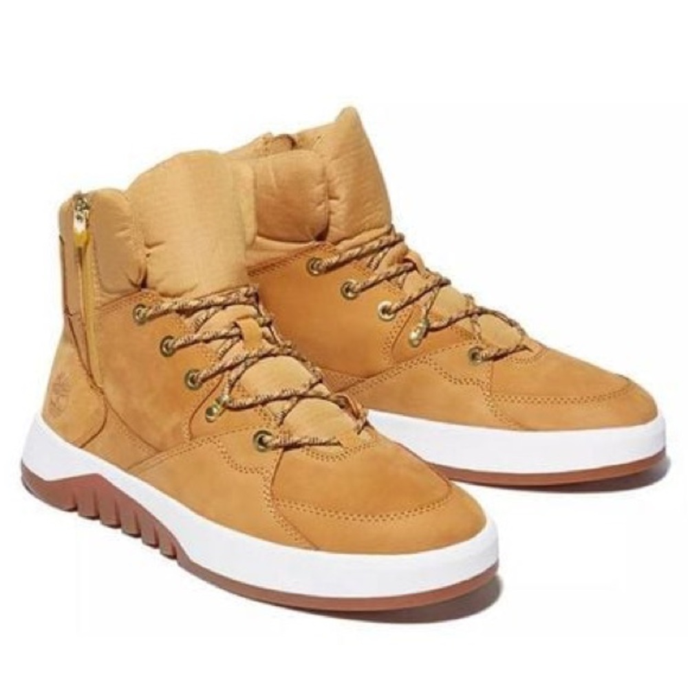 Timberland Men's Brown Supaway Side Zip Boots 'Wheat Nubuck' size 10 - Picture 2 of 10